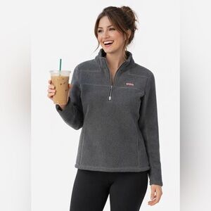 Cabincore COZY Gray Fleece Pullover Vineyard Vines SzL Womens Jacket *2 for 20*